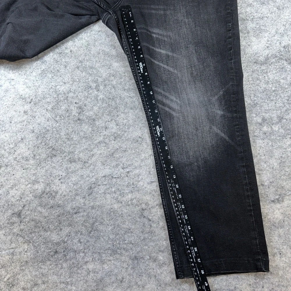 Old Navy Athletic Taper Jeans Men's 44X34 Black Distressed Look Built-In‎ Flex